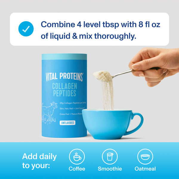 Vital Proteins Collagen Peptides Powder Advanced with Hyaluronic Acid & Vitamin C, 20oz Collagen Protein, Unflavored, 27 Servings - Image 3