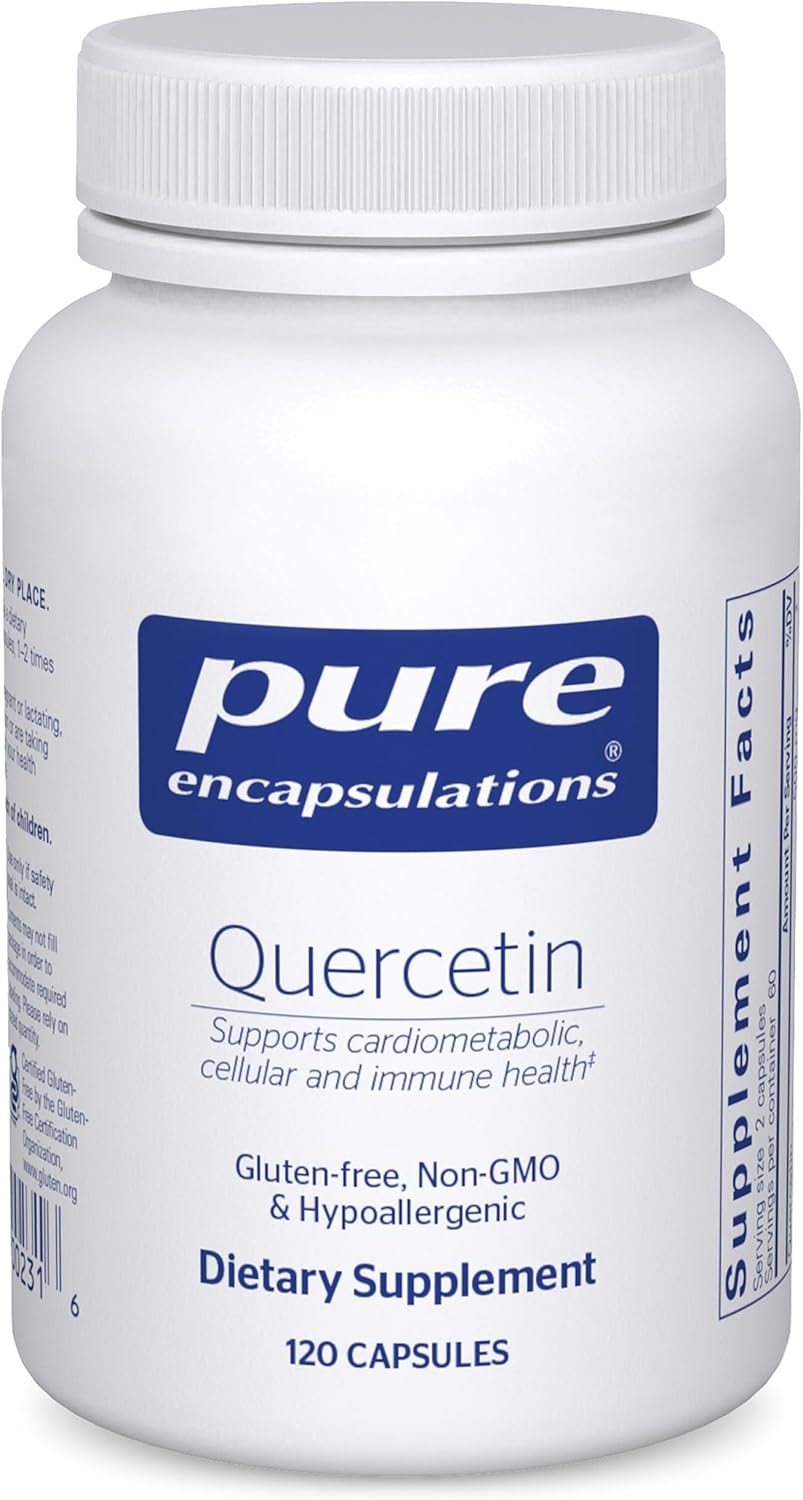 Pure Encapsulations Quercetin - 500 mg - Immune Support, Cellular Health & Heart Health - Antioxidant Supplement - Gluten Free & Non-GMO - 60 Capsules