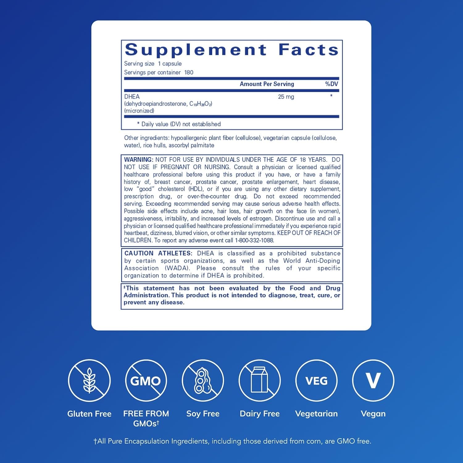 Pure Encapsulations DHEA 25 mg - Supplement for Immune Support, Hormone Balance, Metabolism Support, and Energy Levels* - with Micronized DHEA - Image 2