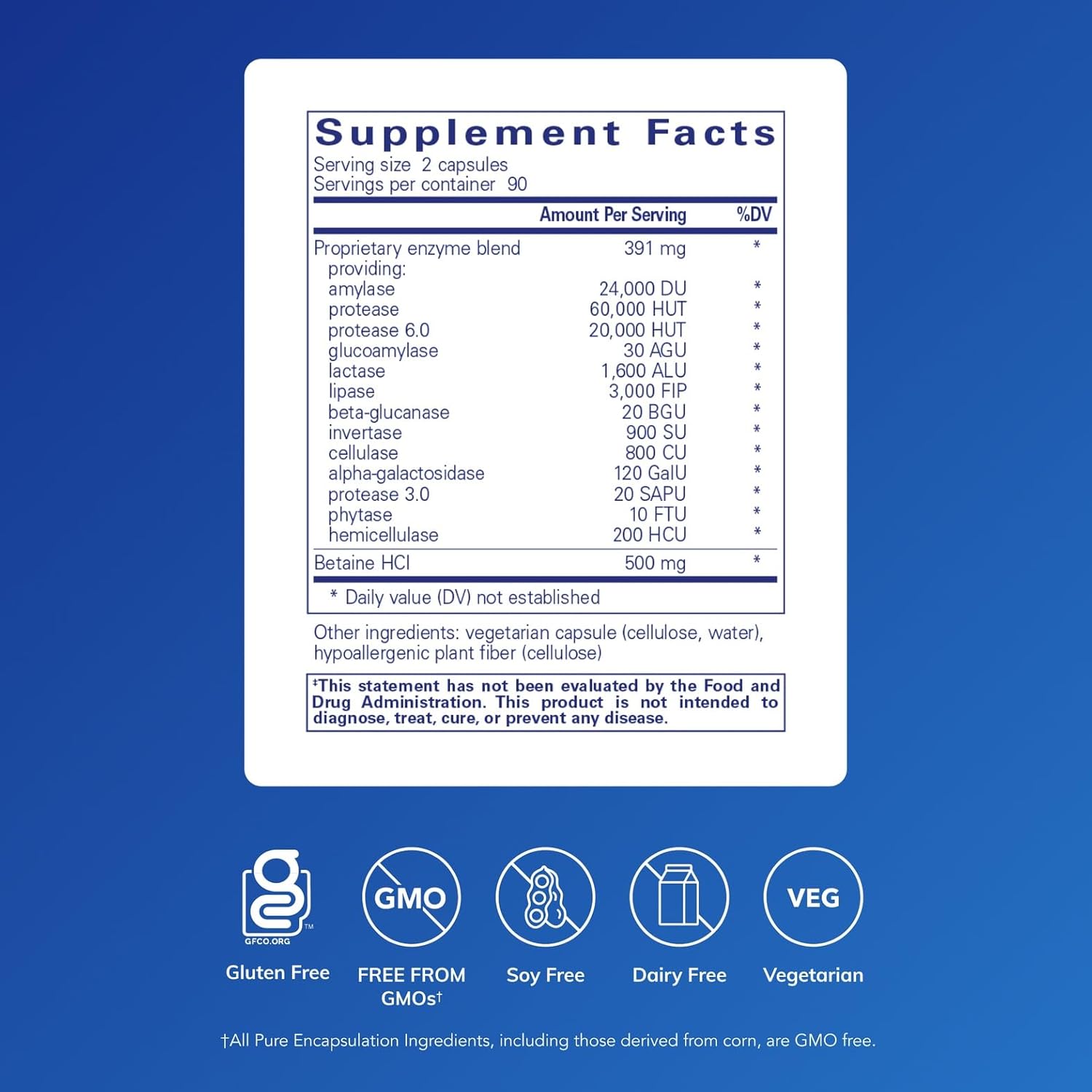 Pure Encapsulations Digestive Enzymes Ultra with Betaine HCl - Vegetarian Digestive Enzyme Supplement to Support Protein, Carb, Fiber, and Dairy Digestion - Image 2