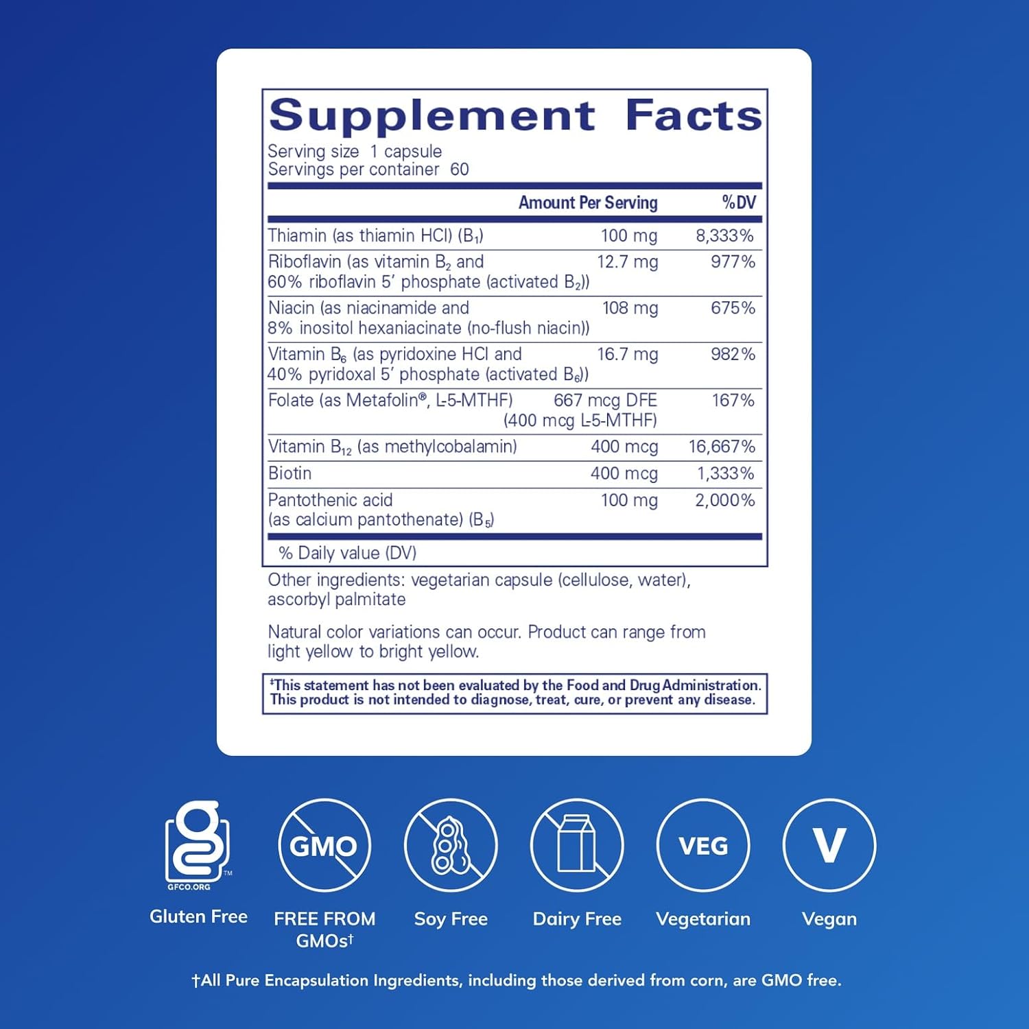 Pure Encapsulations B-Complex Plus - B Vitamins Supplement to Support Neurological Health, Cardiovascular Health, Energy Levels & Nervous System Support* - with Vitamin B12 & More - Image 2