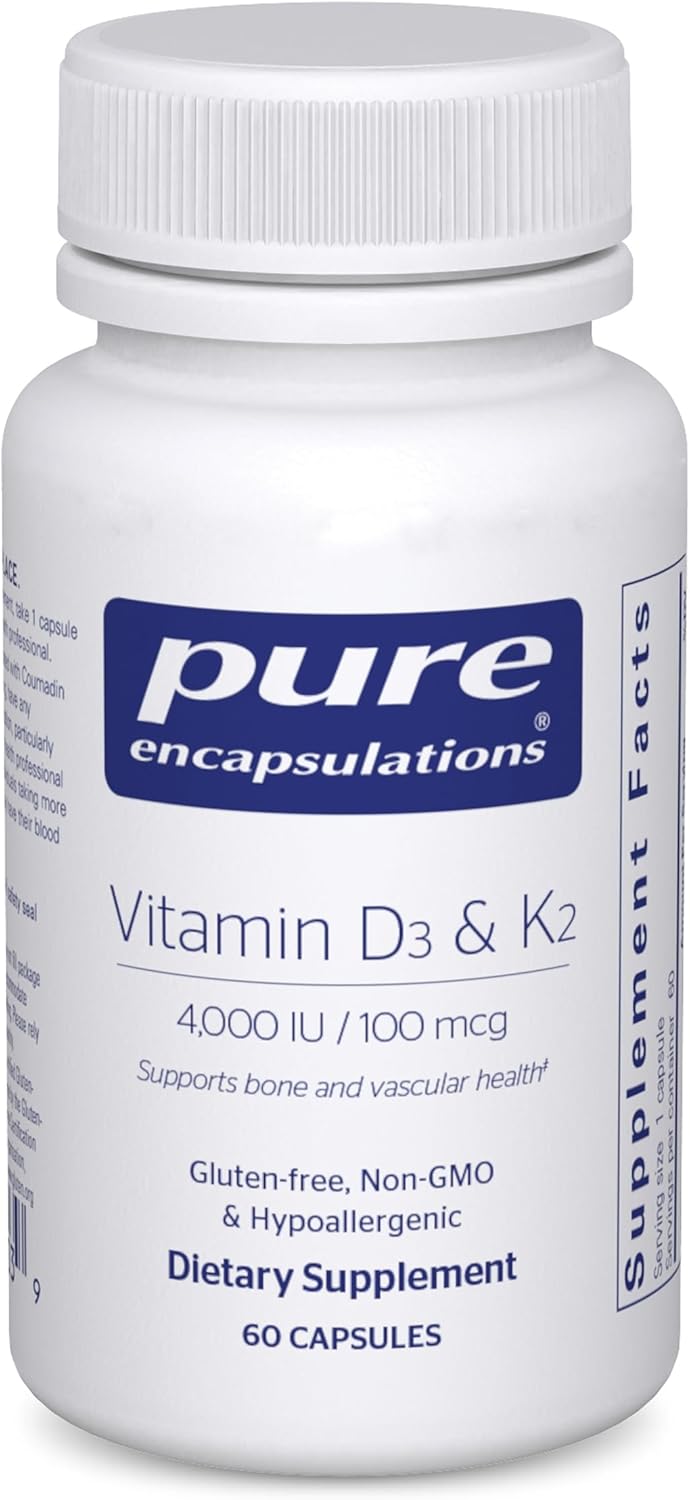 Pure Encapsulations Vitamin D3 & K2 – 60 Capsules