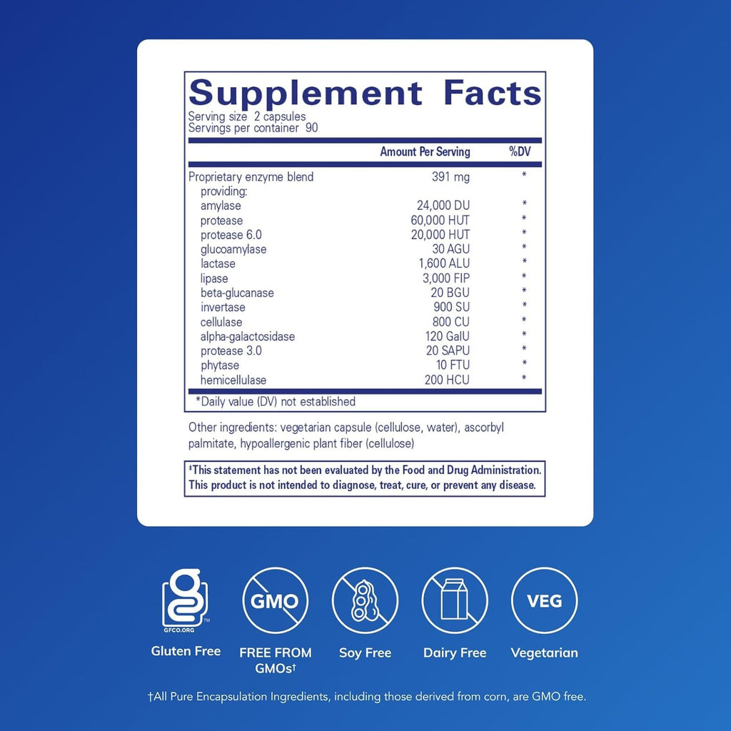 Pure Encapsulations Digestive Enzymes Ultra - Vegetarian Digestive Enzyme Supplement to Support Protein, Carb, Fiber, and Dairy Digestion* - Image 2