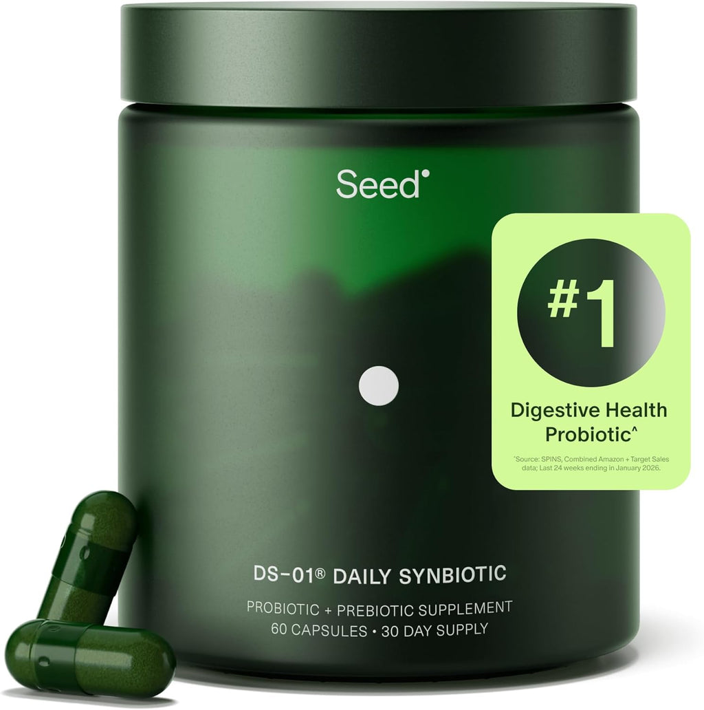 Seed DS-01 Daily Synbiotic - Prebiotic and Probiotic for Women & Men - Digestive Health, Gut Health, Immune Support, Bloating & Constipation Relief - Vegan & Shelf-Stable - 30-Day Starter (60ct) - Image 1