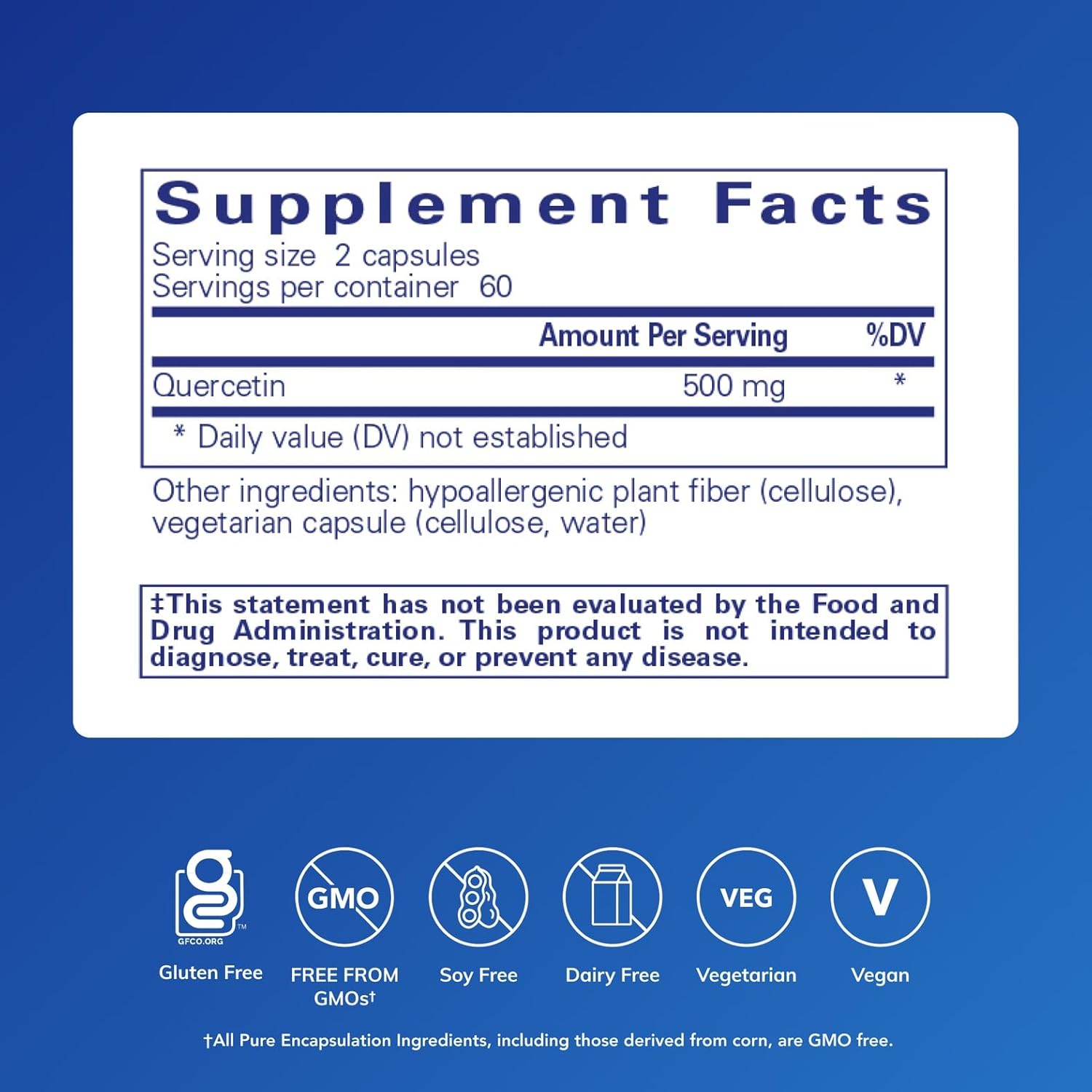 Pure Encapsulations Quercetin - 500 mg - Immune Support, Cellular Health & Heart Health - Antioxidant Supplement - Gluten Free & Non-GMO - Image 2