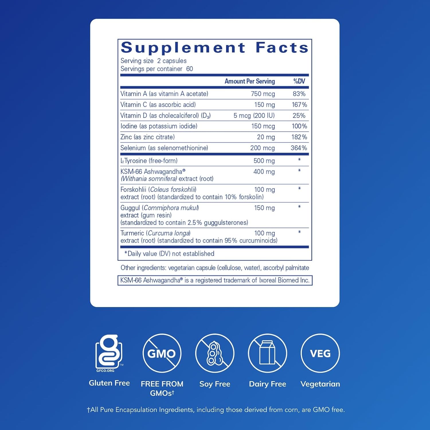 Pure Encapsulations Thyroid Support Complex - Supports Thyroid Health* - Antioxidant Infusion - with Ashwagandha & Iodine - Non-GMO & Vegetarian - Image 2