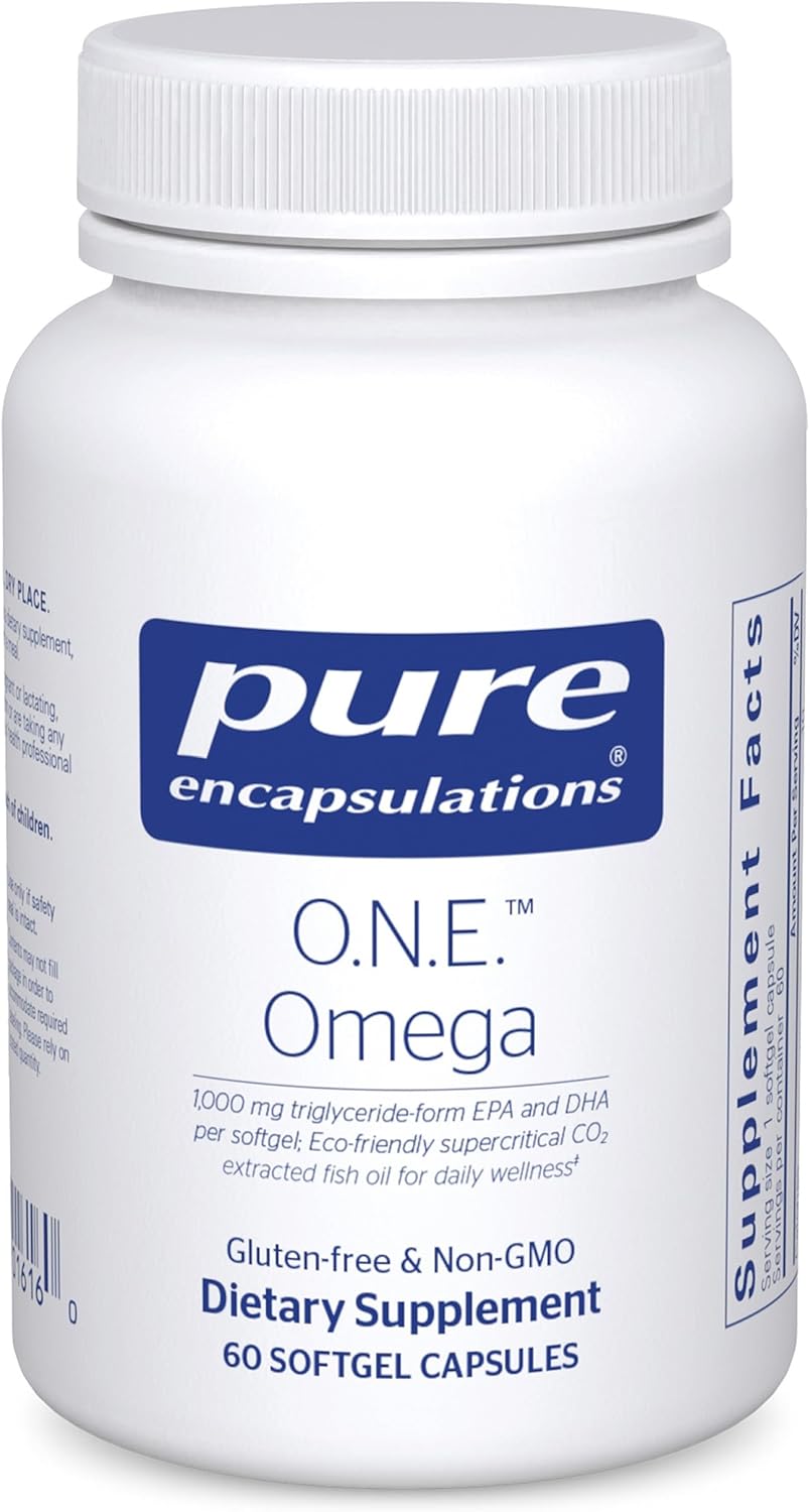 Pure Encapsulations O.N.E. Omega - Fish Oil Supplement for Heart Health, Joints, Skin, Eyes, and Cognition* - Fish Oil Concentrate with EPA and DHA - 60 Softgel Capsules - 60 Softgel Capsules