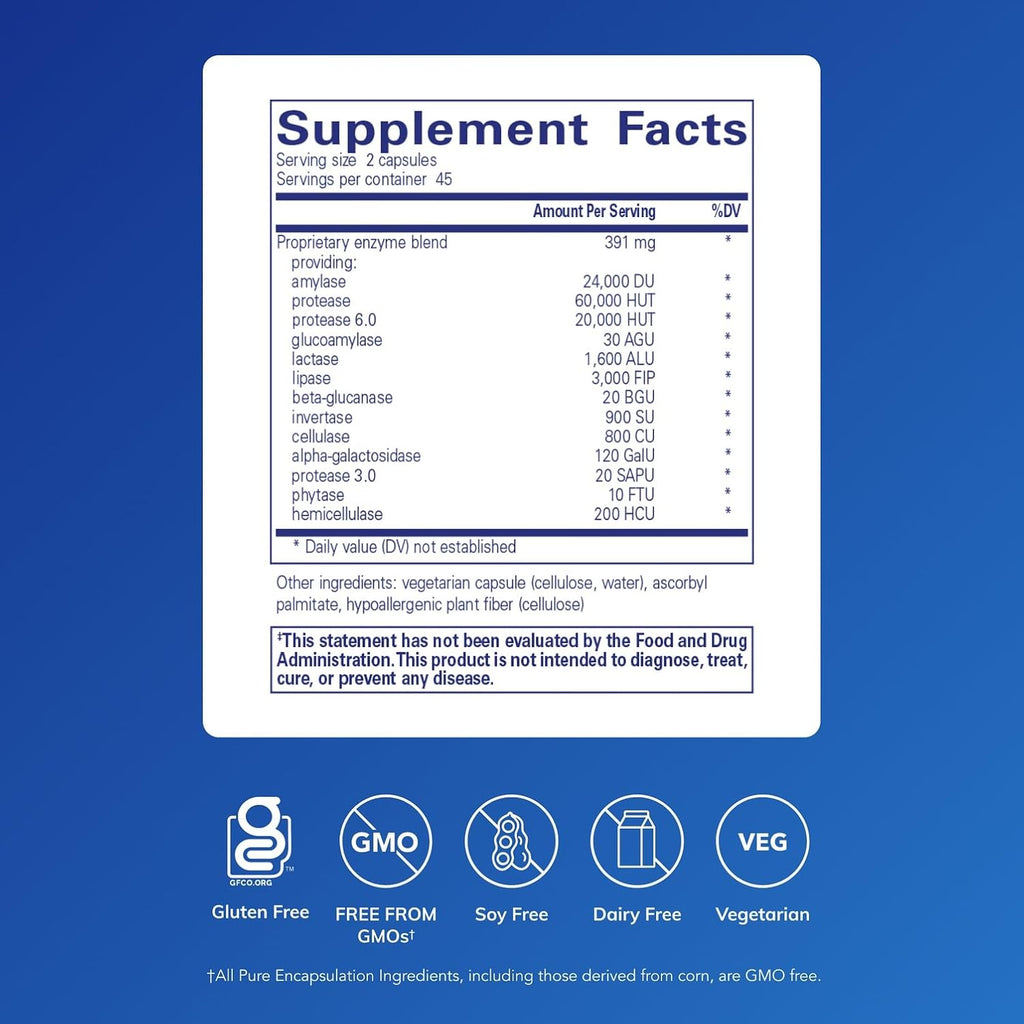 Pure Encapsulations Digestive Enzymes Ultra - Vegetarian Digestive Enzyme Supplement to Support Protein, Carb, Fiber, and Dairy Digestion* - Image 2