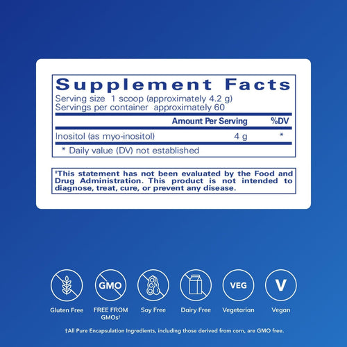 Pure Encapsulations Inositol (Powder) - Supplement to Support Energy, Nervous System & Ovarian Function* - with Myo-Inositol - 8.8 Ounces - Image 2