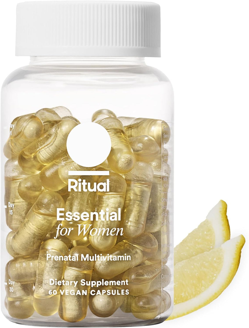 Ritual Prenatal Multivitamin For Women - Key Essential Vitamins and Minerals To Support Mom and Baby During Pregnancy* - Folate, Choline, Omega-3 DHA, Iron - Vegan - Citrus - 60 Capsules - 30 Servings - Image 1