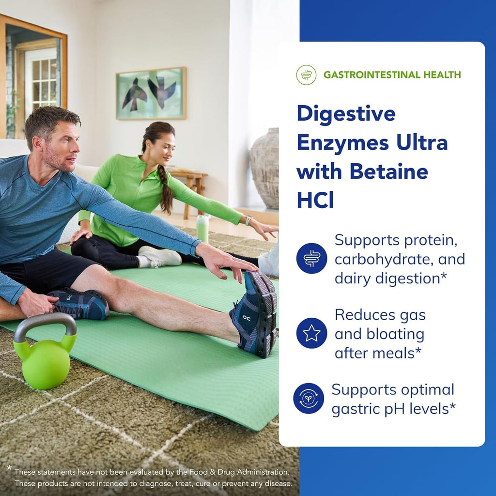 Pure Encapsulations Digestive Enzymes Ultra with Betaine HCl - Vegetarian Digestive Enzyme Supplement to Support Protein, Carb, Fiber, and Dairy Digestion - Image 3