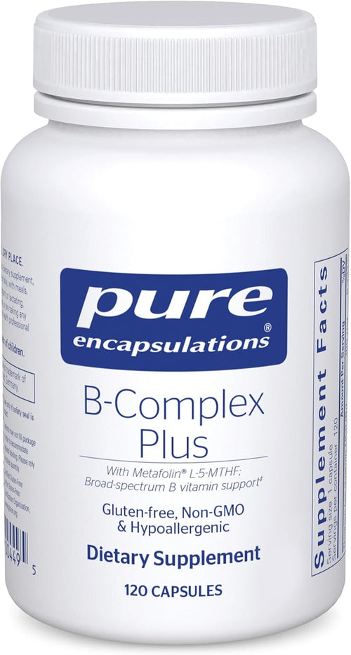 Pure Encapsulations B-Complex Plus - B Vitamins Supplement to Support Neurological Health, Cardiovascular Health, Energy Levels & Nervous System Support* - with Vitamin B12 & More - 120 Capsules - Image 1