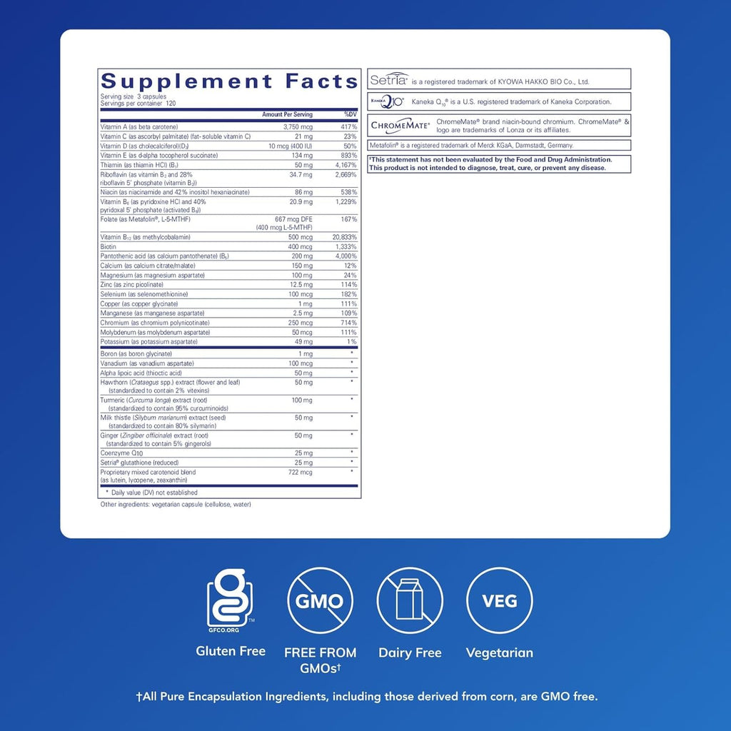 Pure Encapsulations UltraNutrient - Minerals & Multivitamins - Supports Liver & Heart Health* - Supplement for Antioxidants - with Vitamin C, CoQ10 & More - Gluten Free - Image 2