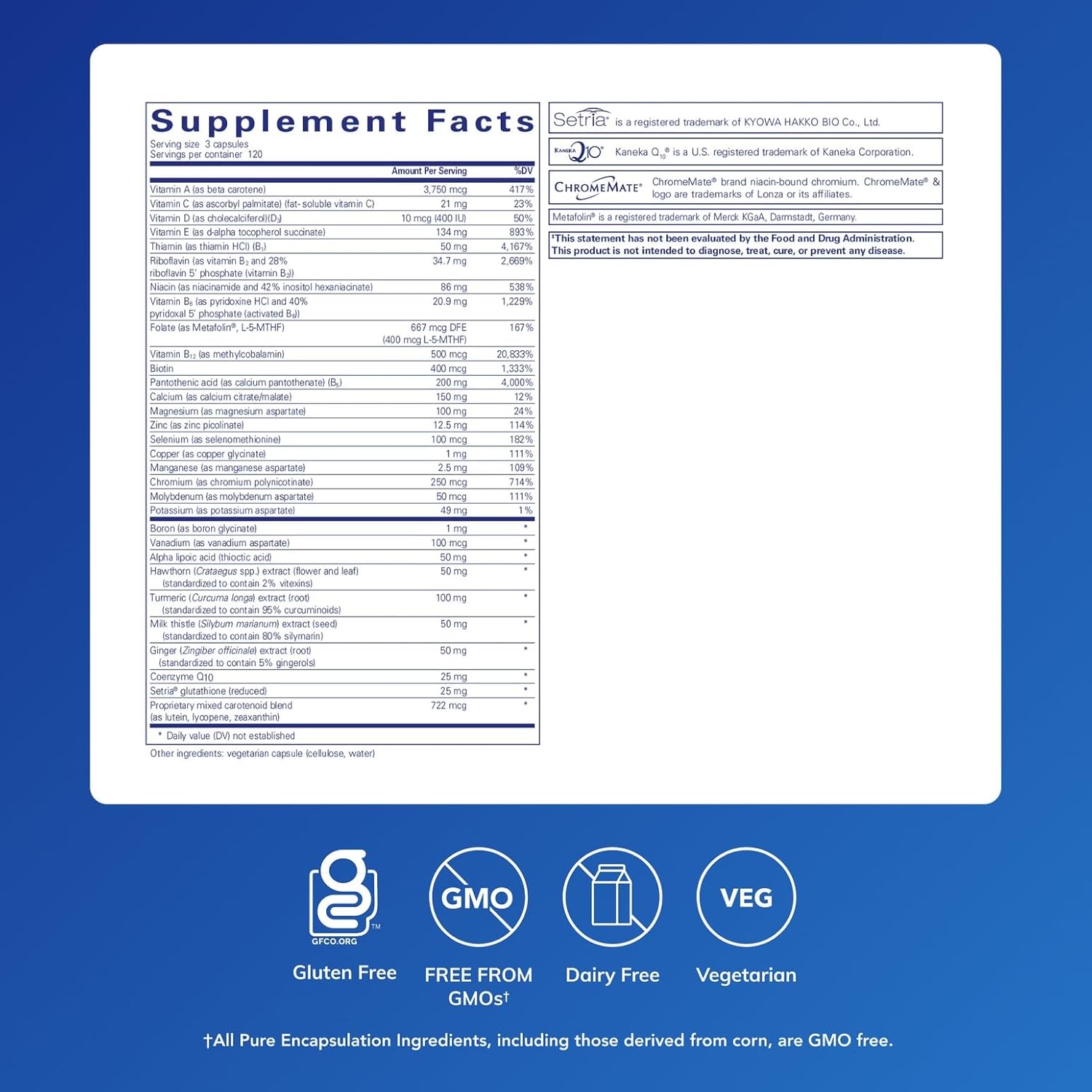 Pure Encapsulations UltraNutrient - Minerals & Multivitamins - Supports Liver & Heart Health* - Supplement for Antioxidants - with Vitamin C, CoQ10 & More - Gluten Free - Image 2