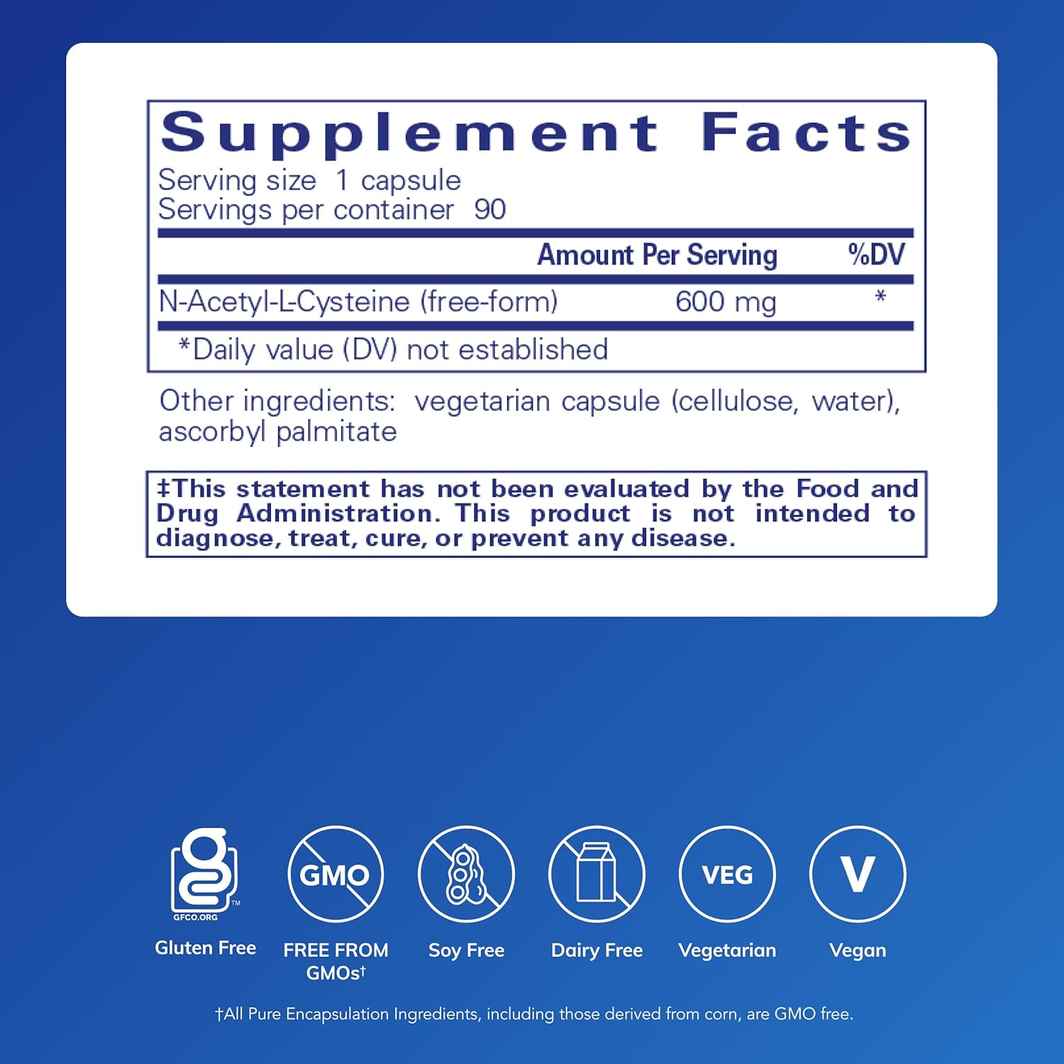 Pure Encapsulations NAC 600 mg - N-Acetyl Cysteine NAC Supplement for Lung Health & Immune Support, Liver Support & Antioxidants* - with Freeform N-Acetyl-L-Cysteine - Image 2