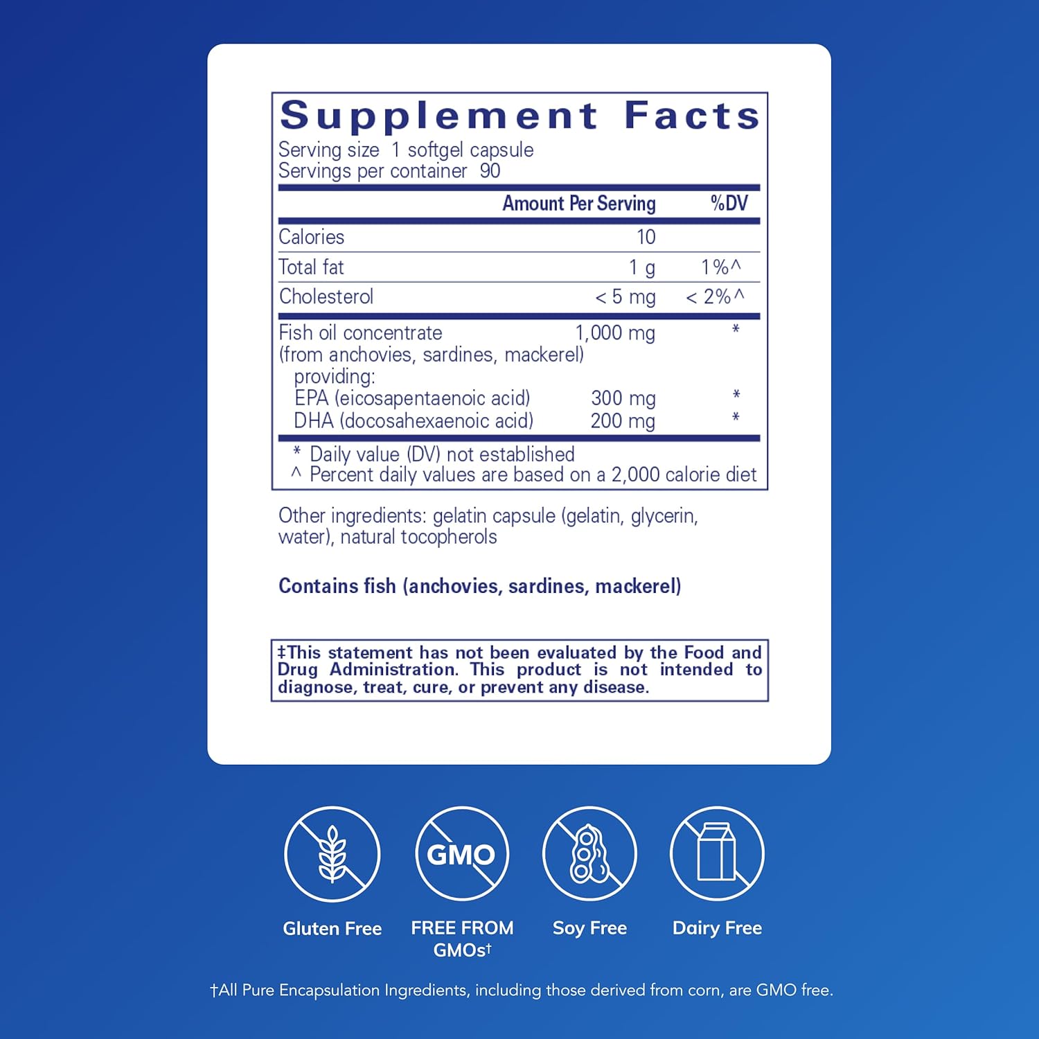 Pure Encapsulations EPA/DHA Essentials - Fish Oil Concentrate Supplement to Support Cardiovascular Health - Premium EPA & DHA Supplement with Omega 3 - 90 Softgel Capsules - Image 2
