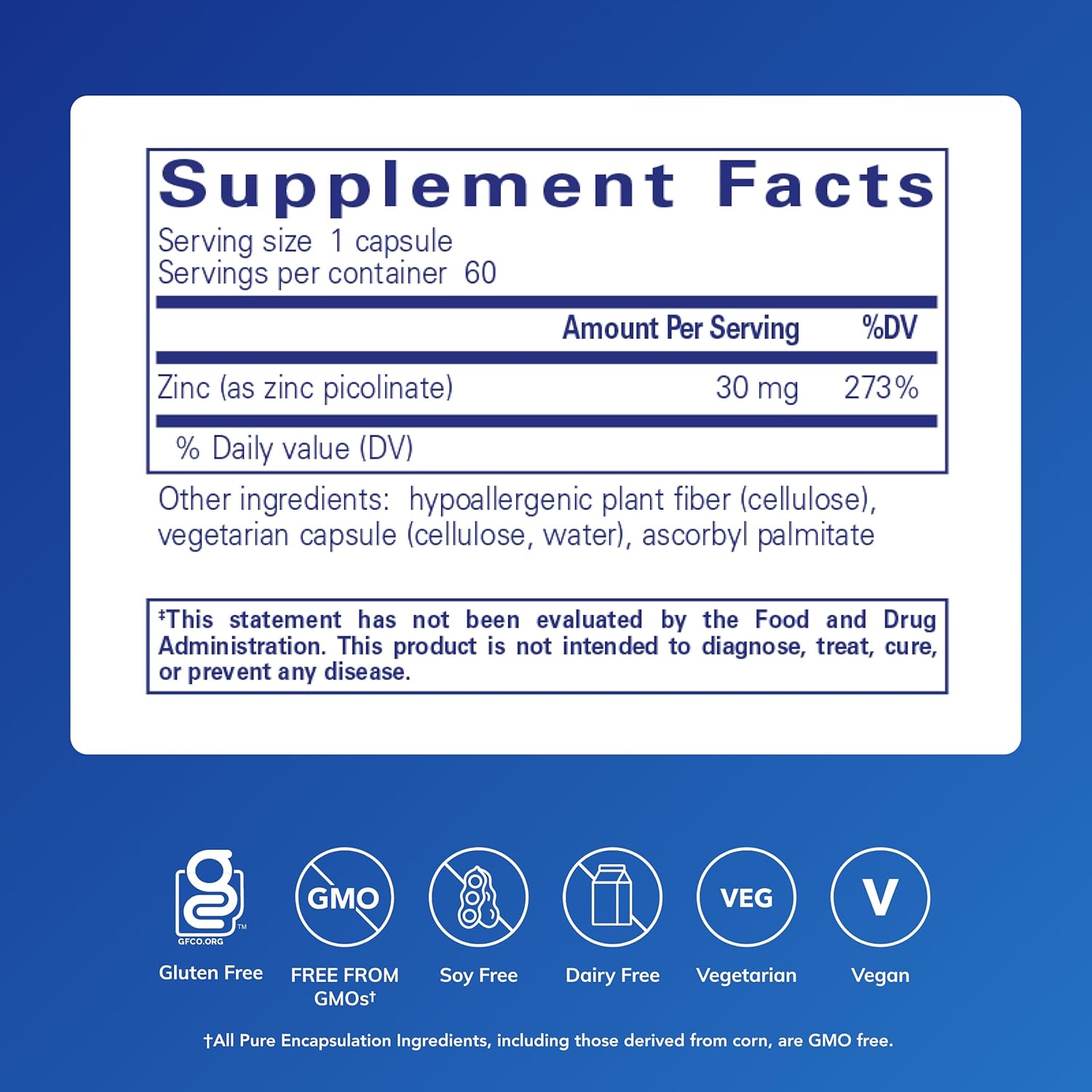 Pure Encapsulations Zinc 30 mg - Supplement for Immune System Support, Growth and Development, and Wound Healing* - with Zinc Picolinate 30 mg - Image 2